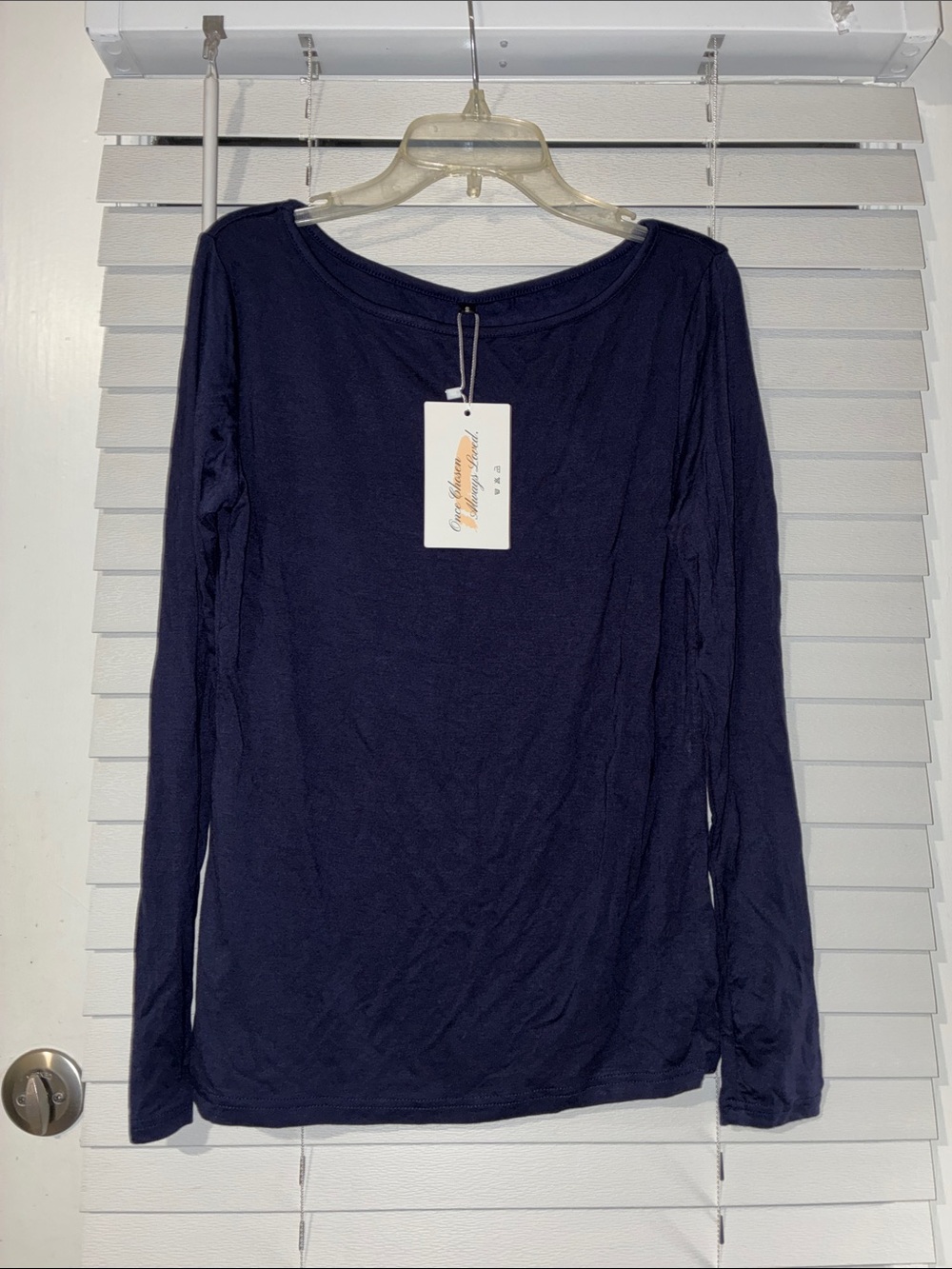 Everyday Navy Scoop Neck Long-Sleeve Top - Lightweight Layering